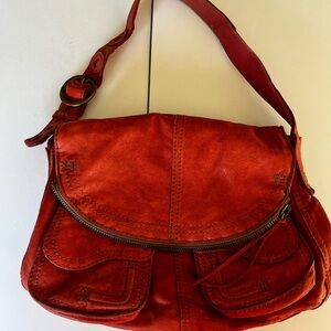 Lucky Brand Red Leather Shoulder Bag